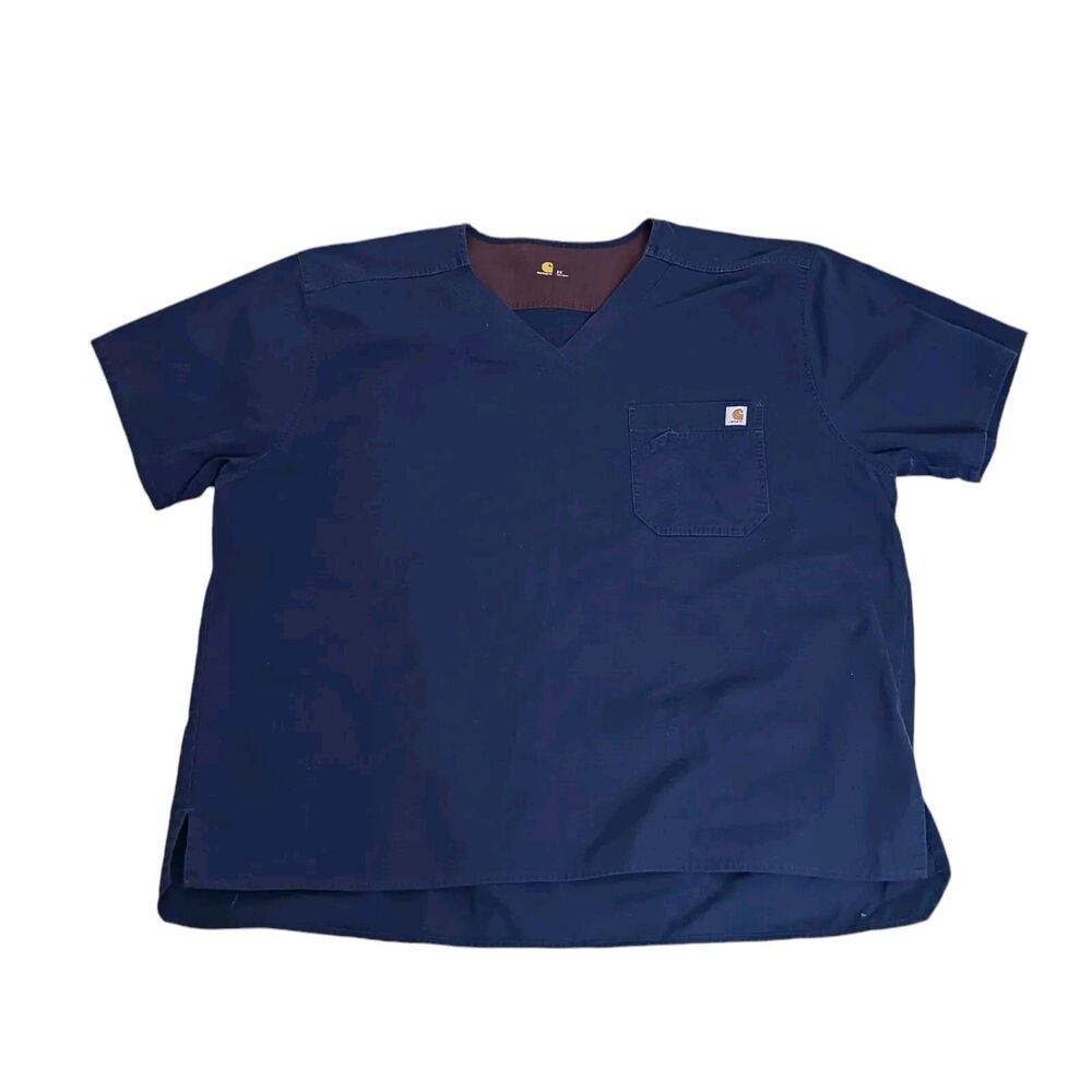 Carhartt Scrub Top C15108 Mens 3X Navy Rip Stop Rugged Pocket